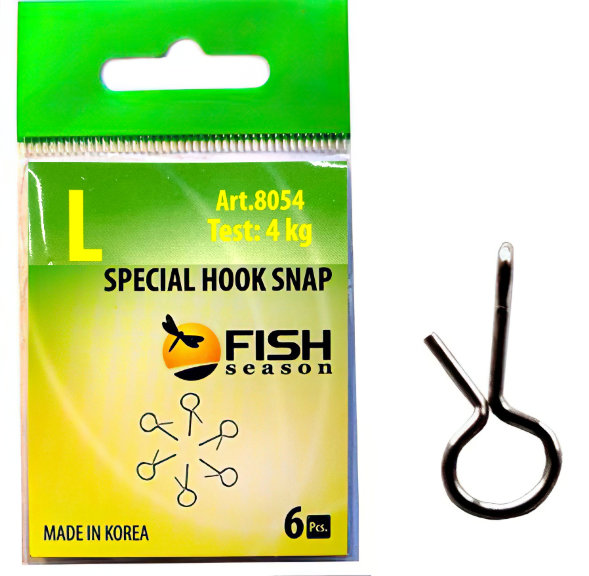 Застежка Fish Season нахлыст/балансир №L 4кг 6шт 8054-LF