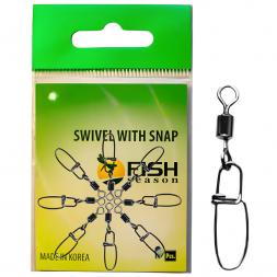 Вертлюг с застежкой Сезон Рыбалки Insurance № 8 тест 10 кг, упак. 8 шт