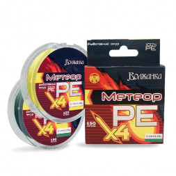 Леска-шнур Волжанка Метеор Х4 150м/0.16мм 8.18кг флуо желтый