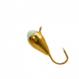 Мормышка вольфрамовая Lumicom Капля с ушком Ф6 золото с ф/к AuP, цена за 1 шт.