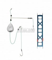 Оснастка фидерная Яман Донка №2, груз ложка скольз. 80 г, Отвод 15 см, плетеный шнур 0,25 мм крючок