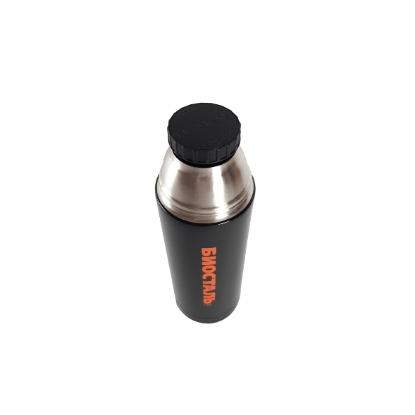 Термос Биосталь-СПОРТ с узкой горловиной, цв. черный, 1,2 л
