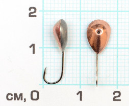 Мормышка паяная ПИРС Капля малая 0.7г медь