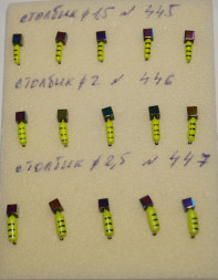 Мормышка вольфрамовая Столбик 2 с кубиком Хамелеон лимонный 446
