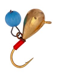 Мормышка вольфрамовая Condor Капля с ушком d 5,0 мм, безмотылка, вес 1,8 гр, золото Кошачий глаз 10 шт