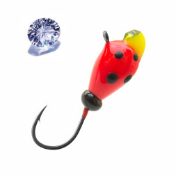 Мормышка вольфрамовая Lumicom Капля с ушком Ф3.2 обмазка с камнем точки Rtd, цена за 1 шт.