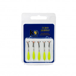 Мормышка Kyoda Черт с подвесным тройником, размер M, вес 1,3 гр салатовый 5 шт