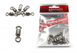 Вертлюг Namazu ROLLING SWIVEL, латунь, цв. BN, р. 6, test-19 кг уп.10 шт